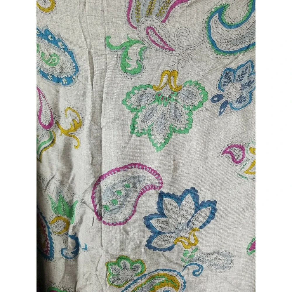 V FRAAS‎ The Scarf Company Gray Multicolor Paisley Modal Rectangle Scarf 35 x 68